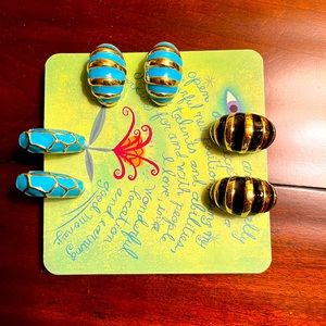 Clip Earrings - Three Pair